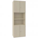 Schrankregal 6 OH STYLE | mit 2x2 OH T�ren | 80 cm breit | Ahorn hell