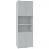 Schrankregal 6 OH STYLE | mit 2x2 OH T�ren | 80 cm breit | Hellgrau