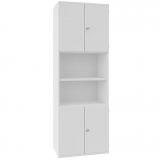 Schrankregal 6 OH STYLE | mit 2x2 OH T�ren | 80 cm breit | Weiss