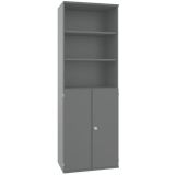 Schrankregal 6 OH STYLE | mit 3 OH T�ren | 80 cm breit | Graphit