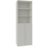 Schrankregal 6 OH STYLE | mit 3 OH Türen | 80 cm breit | Hellgrau Schrankregal 6 OH STYLE | mit 3 OH Türen | 80 cm breit | Hellgrau