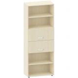 Schrankregal 6 Ordnerh�hen LIFE | 2 H�ngeregisterausz�ge | 80 cm breit | Ahorn hell