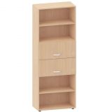 Schrankregal 6 Ordnerh�hen LIFE | 2 H�ngeregisterausz�ge | 80 cm breit | Buche Natur
