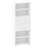 Schrankregal 6 Ordnerh�hen LIFE | 2 H�ngeregisterausz�ge | 80 cm breit | Weiss