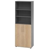 Schrankregal 6OH SMART | 80 cm breit | Korpus Graphit | Front Eiche Schrankregal 6OH SMART | 80 cm breit | Korpus Graphit | Front Eiche