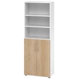 Schrankregal 6OH SMART | 80 cm breit | Korpus Wei� classic | Front Eiche