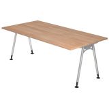 Schreibtisch ALPHA | 200 x 100 cm | Nussbaum hell Schreibtisch ALPHA | 200 x 100 cm | Nussbaum hell