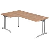 Schreibtisch BETA | Eckwinkelform 200 x 120 cm | Nussbaum hell