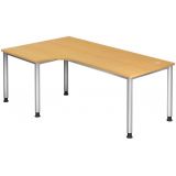Schreibtisch Eckwinkelform HERA silver | 200 x 120 cm | Buche Schreibtisch Eckwinkelform HERA silver | 200 x 120 cm | Buche