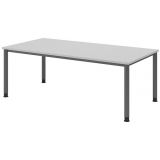 Schreibtisch HERA graphit | 200 x 100 cm | Lichtgrau