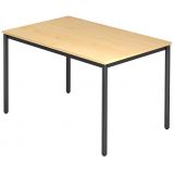 Schreibtisch LINEA | 120 x 80 cm | Gestell schwarz / chrom | Ahorn