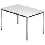 Schreibtisch LINEA | 120 x 80 cm | Gestell schwarz / chrom | Weiß classic Schreibtisch LINEA | 120 x 80 cm | Gestell schwarz / chrom | Weiß classic