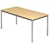 Schreibtisch LINEA | 160 x 80 cm | Gestell schwarz / chrom | Ahorn