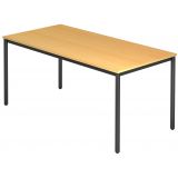 Schreibtisch LINEA | 160 x 80 cm | Gestell schwarz / chrom | Buche