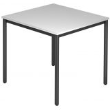 Schreibtisch LINEA | 80 x 80 cm | Gestell schwarz / chrom | Lichtgrau Schreibtisch LINEA | 80 x 80 cm | Gestell schwarz / chrom | Lichtgrau