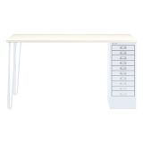 Schreibtisch MULTI mit 10 Schubladen | Gestell weiss Schreibtisch MULTI mit 10 Schubladen | Gestell weiss