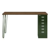 Schreibtisch MULTI mit 6 Schubladen | Gestell olivgrün Schreibtisch MULTI mit 6 Schubladen | Gestell olivgrün