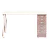 Schreibtisch MULTI mit 6 Schubladen | Gestell pastellpink Schreibtisch MULTI mit 6 Schubladen | Gestell pastellpink