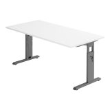 Schreibtisch OMEGA | Gestell graphit | 160 x 80 cm | Weiß classic Schreibtisch OMEGA | Gestell graphit | 160 x 80 cm | Weiß classic