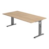 Schreibtisch OMEGA | Gestell graphit | 200 x 100 cm | Eiche Schreibtisch OMEGA | Gestell graphit | 200 x 100 cm | Eiche