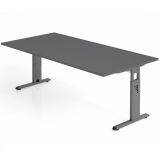 Schreibtisch OMEGA | Gestell graphit | 200 x 100 cm | Graphit Schreibtisch OMEGA | Gestell graphit | 200 x 100 cm | Graphit
