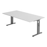 Schreibtisch OMEGA | Gestell graphit | 200 x 100 cm | Lichtgrau Schreibtisch OMEGA | Gestell graphit | 200 x 100 cm | Lichtgrau