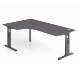 Schreibtisch OMEGA | Gestell graphit | 200 x 120 cm | Graphit Schreibtisch OMEGA | Gestell graphit | 200 x 120 cm | Graphit