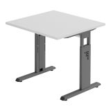 Schreibtisch OMEGA | Gestell graphit | 80 x 80 cm | Lichtgrau Schreibtisch OMEGA | Gestell graphit | 80 x 80 cm | Lichtgrau