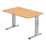Schreibtisch OMEGA | Gestell silber | 120 x 80 cm | Buche Schreibtisch OMEGA | Gestell silber | 120 x 80 cm | Buche