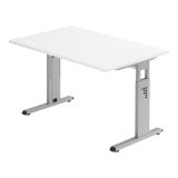 Schreibtisch OMEGA | Gestell silber | 120 x 80 cm | Weiß classic Schreibtisch OMEGA | Gestell silber | 120 x 80 cm | Weiß classic