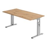 Schreibtisch OMEGA | Gestell silber | 160 x 80 cm | Eiche Rustikal Schreibtisch OMEGA | Gestell silber | 160 x 80 cm | Eiche Rustikal
