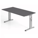 Schreibtisch OMEGA | Gestell silber | 160 x 80 cm | Graphit Schreibtisch OMEGA | Gestell silber | 160 x 80 cm | Graphit