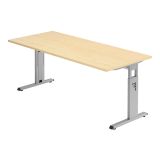 Schreibtisch OMEGA | Gestell silber | 180 x 80 cm | Ahorn