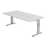 Schreibtisch OMEGA | Gestell silber | 200 x 100 cm | Lichtgrau Schreibtisch OMEGA | Gestell silber | 200 x 100 cm | Lichtgrau