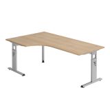 Schreibtisch OMEGA | Gestell silber | 200 x 120 cm | Eiche Schreibtisch OMEGA | Gestell silber | 200 x 120 cm | Eiche