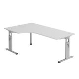 Schreibtisch OMEGA | Gestell silber | 200 x 120 cm | Lichtgrau Schreibtisch OMEGA | Gestell silber | 200 x 120 cm | Lichtgrau