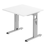 Schreibtisch OMEGA | Gestell silber | 80 x 80 cm | Weiß classic Schreibtisch OMEGA | Gestell silber | 80 x 80 cm | Weiß classic