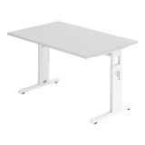 Schreibtisch OMEGA | Gestell weiß | 120 x 80 cm | Lichtgrau Schreibtisch OMEGA | Gestell weiß | 120 x 80 cm | Lichtgrau