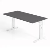 Schreibtisch OMEGA | Gestell weiß | 160 x 80 cm | Graphit Schreibtisch OMEGA | Gestell weiß | 160 x 80 cm | Graphit