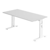 Schreibtisch OMEGA | Gestell weiß | 160 x 80 cm | Lichtgrau Schreibtisch OMEGA | Gestell weiß | 160 x 80 cm | Lichtgrau
