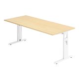 Schreibtisch OMEGA | Gestell weiß | 180 x 80 cm | Ahorn Schreibtisch OMEGA | Gestell weiß | 180 x 80 cm | Ahorn