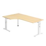 Schreibtisch OMEGA | Gestell weiß | 200 x 120 cm | Ahorn Schreibtisch OMEGA | Gestell weiß | 200 x 120 cm | Ahorn