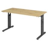 Schreibtisch OMEGA @home | 140 x 67 cm | Gestell graphit | Eiche Rustikal Schreibtisch OMEGA @home | 140 x 67 cm | Gestell graphit | Eiche Rustikal
