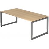 Schreibtisch RESTART | Gestell graphit | 200 x 100 cm | Eiche Schreibtisch RESTART | Gestell graphit | 200 x 100 cm | Eiche