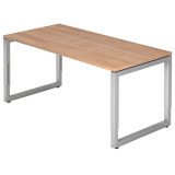Schreibtisch RESTART | Gestell silber | 160 x 80 cm | Nussbaum hell Schreibtisch RESTART | Gestell silber | 160 x 80 cm | Nussbaum hell
