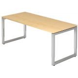 Schreibtisch RESTART | Gestell silber | 180 x 80 cm | Ahorn