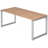 Schreibtisch RESTART | Gestell silber | 180 x 80 cm | Nussbaum hell Schreibtisch RESTART | Gestell silber | 180 x 80 cm | Nussbaum hell