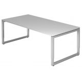 Schreibtisch RESTART | Gestell silber | 200 x 100 cm | Lichtgrau Schreibtisch RESTART | Gestell silber | 200 x 100 cm | Lichtgrau
