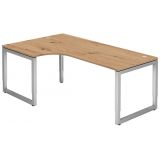 Schreibtisch RESTART | Gestell silber | 200 x 120 cm | Eiche Rustikal Schreibtisch RESTART | Gestell silber | 200 x 120 cm | Eiche Rustikal