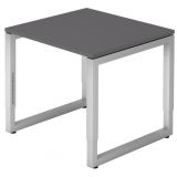 Schreibtisch RESTART | Gestell silber | 80 x 80 cm | Graphit Schreibtisch RESTART | Gestell silber | 80 x 80 cm | Graphit